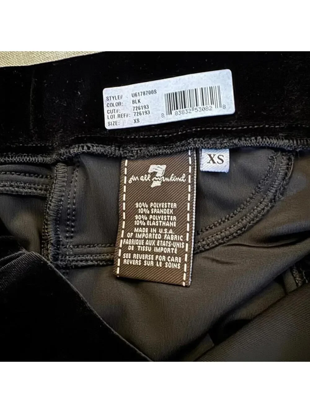 7 for All Mankind Navy velvet pull on leggings NWT XS